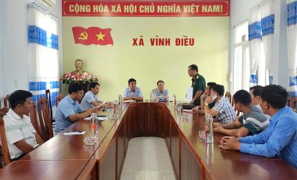 UBND xã Vĩnh Điều và Đoàn Kinh tế – Quốc phòng 915 tổ chức bàn giao tim mốc, mặt bằng xây dựng các công trình trên địa bàn