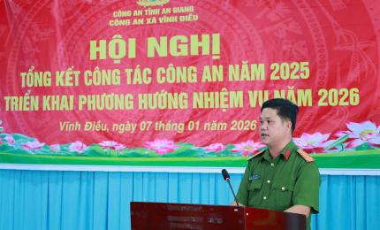 CÔNG AN XÃ VĨNH ĐIỀU TỔNG KẾT CÔNG TÁC NĂM 2025, TRIỂN KHAI NHIỆM VỤ NĂM 2026